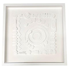 White Paper Collage By American Artist Nurit Amdur, U.S.A., Contemporary