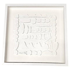 White Paper Collage By American Artist Nurit Amdur, U.S.A., Contemporary