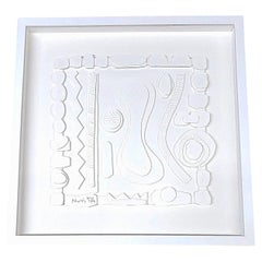 White Paper Collage By American Artist Nurit Amdur, U.S.A., Contemporary