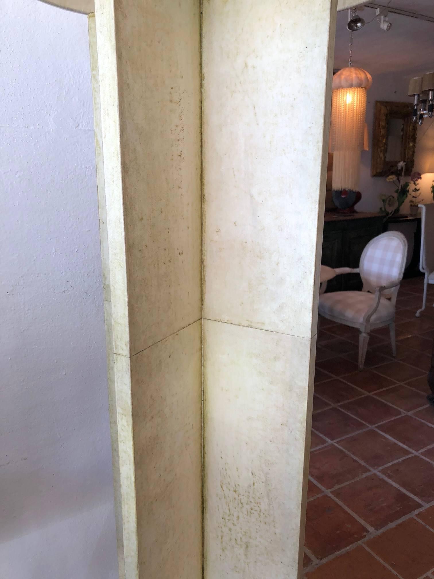 White Parchment Floor Lamp in the Style of Jean Michel Frank In Good Condition In Washington, DC
