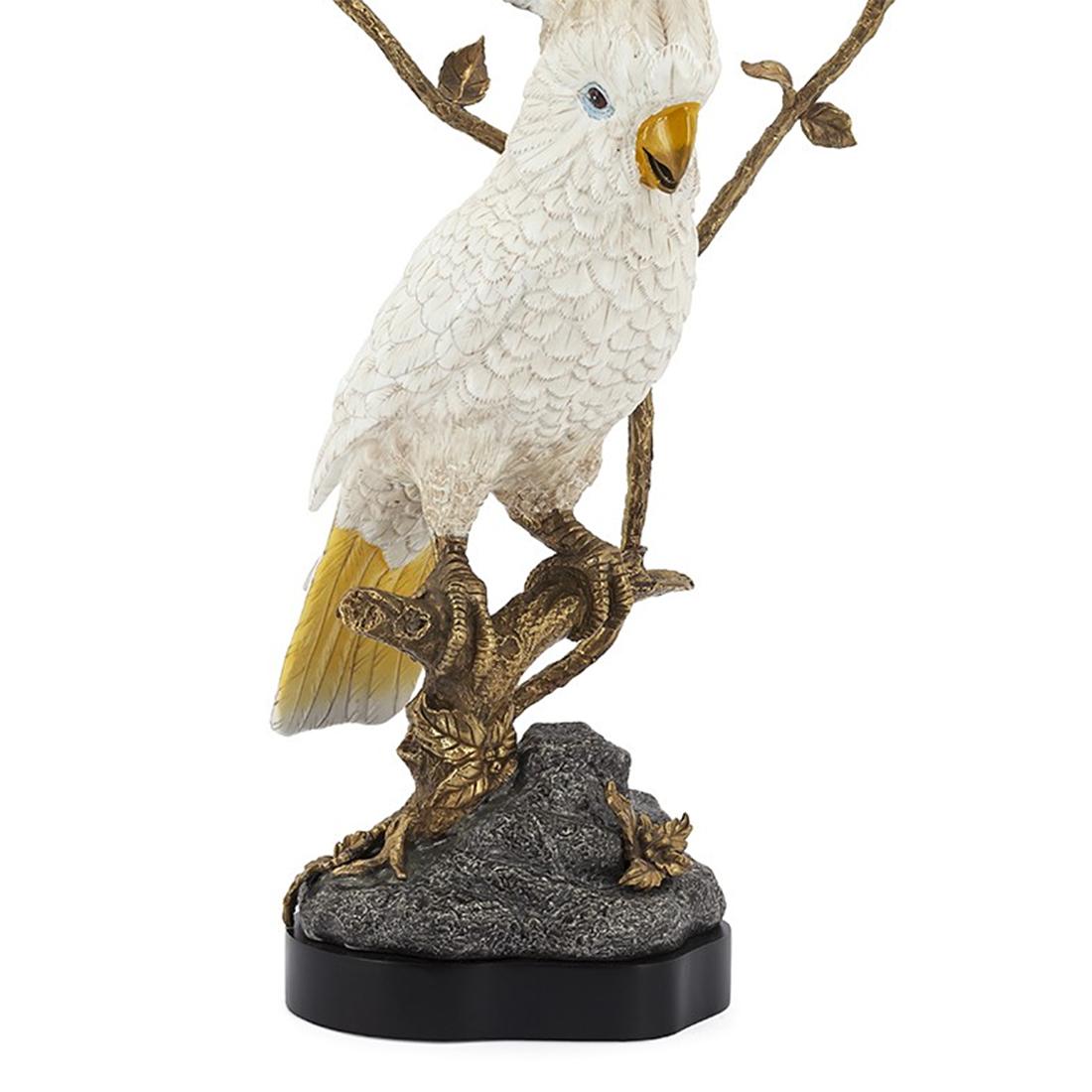 Italian White Parrot Candleholder  For Sale