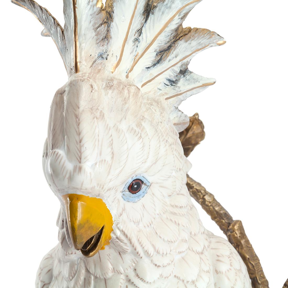 Bronze White Parrot Candleholder  For Sale