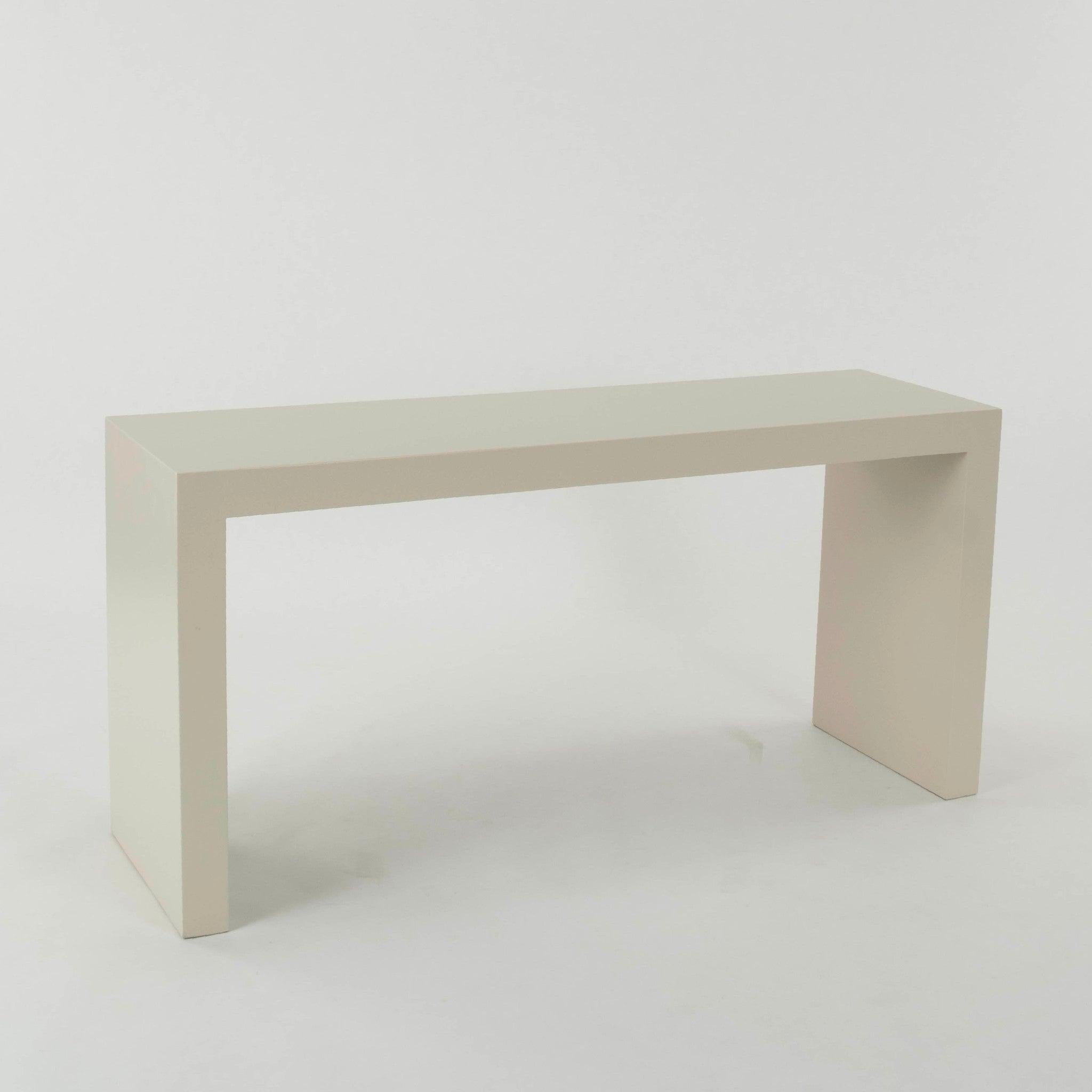 20th Century white painted Parsons console with satin finish