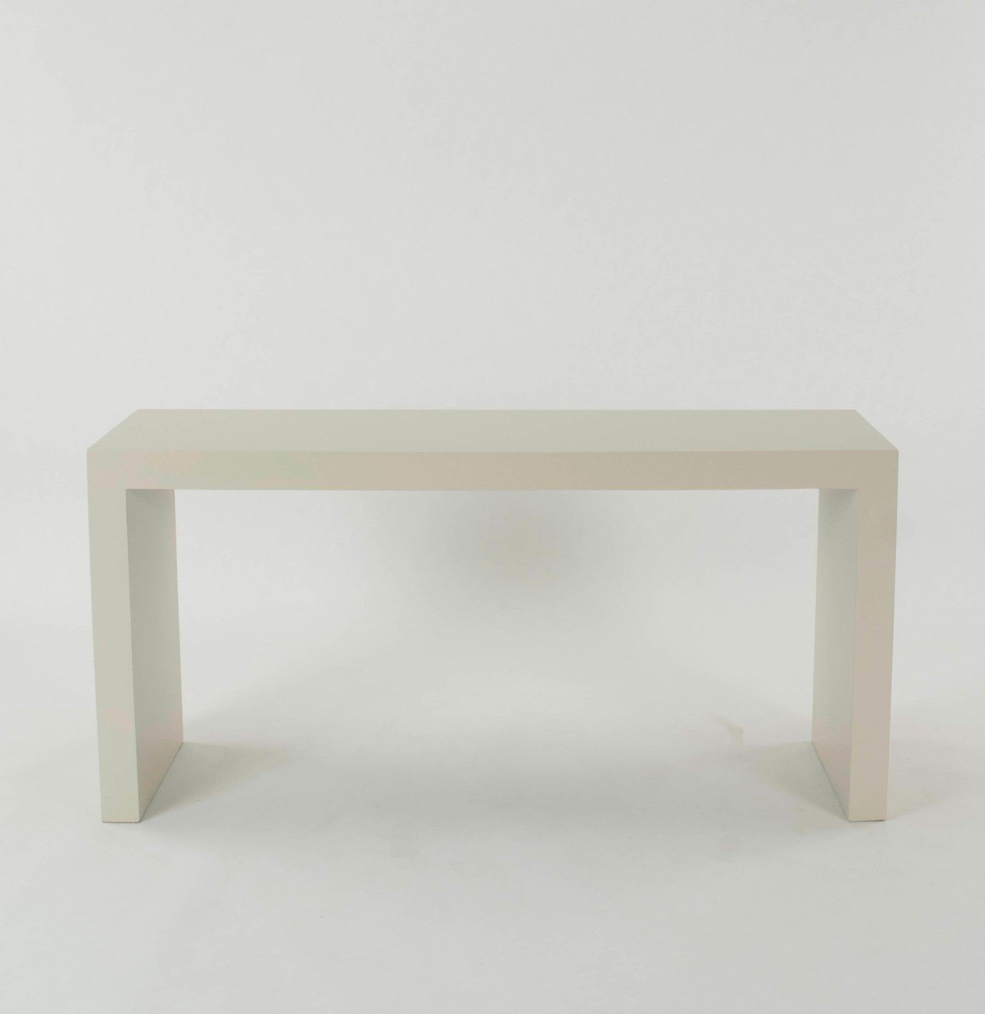 Post-Modern White Parsons Console Table For Sale