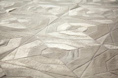 White Patchwork Cowhide Rug