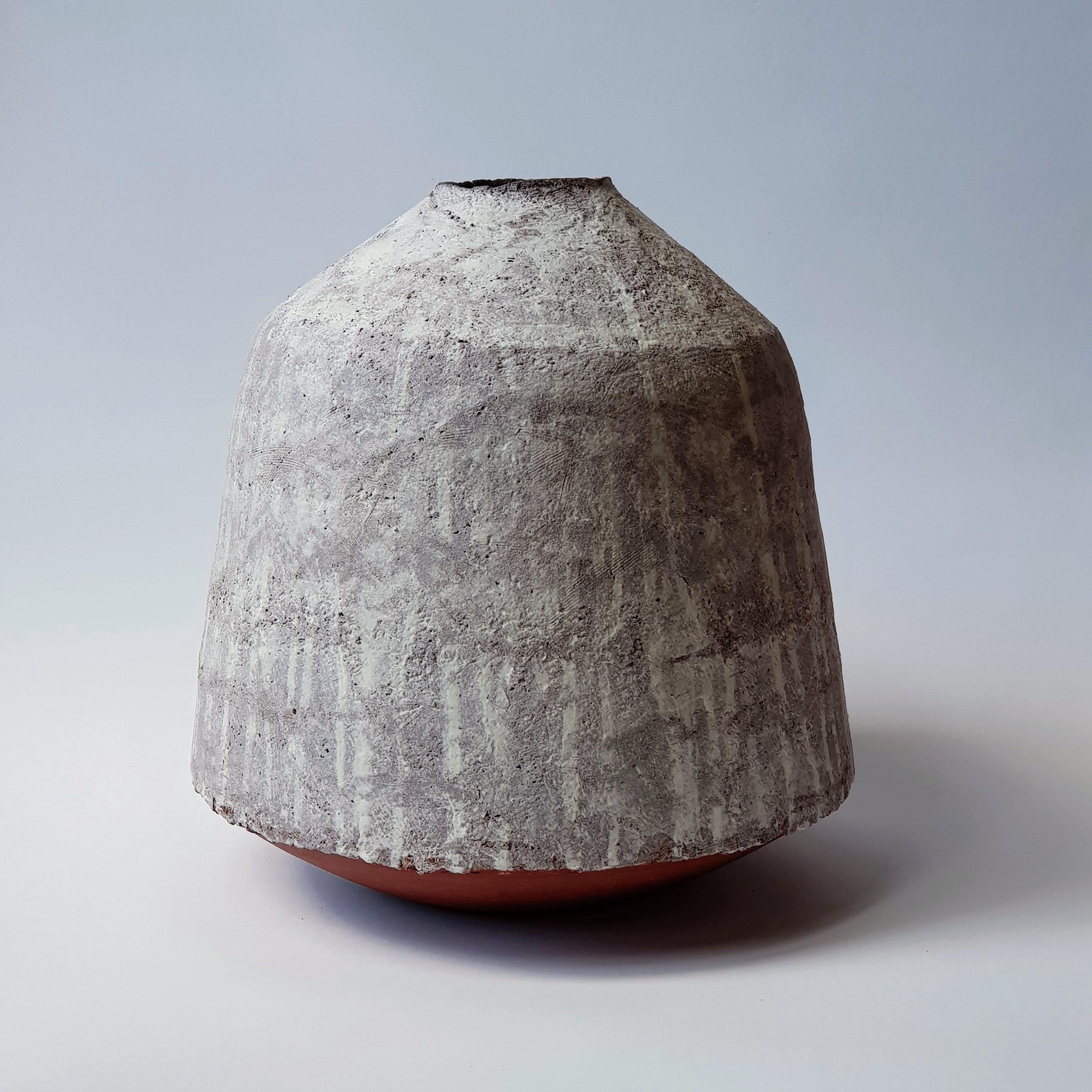 Other White Patina Stoneware Pithos Vase by Elena Vasilantonaki For Sale