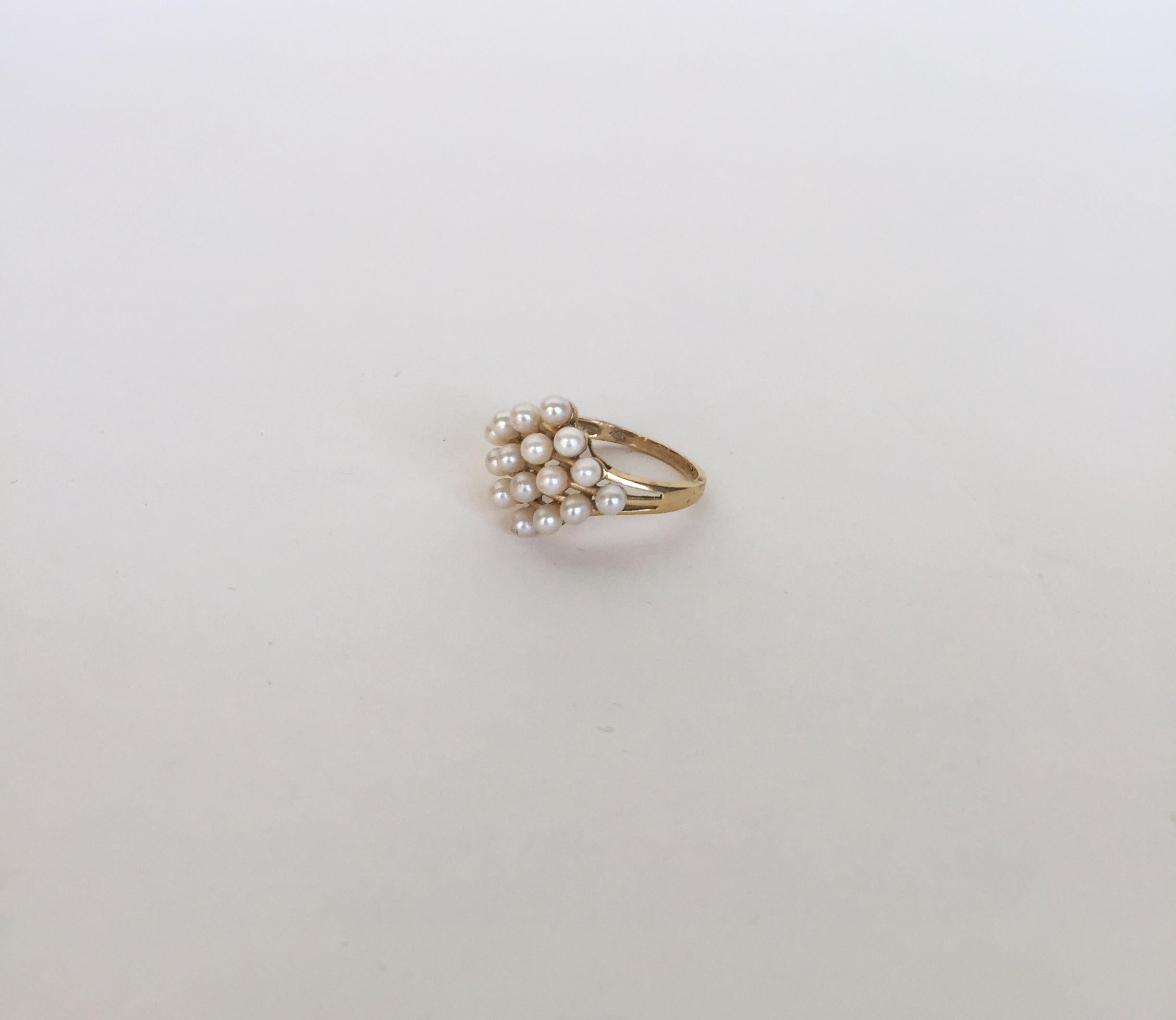 Artist Marina J. White Pearl and 14 Karat Yellow Gold Ring For Sale