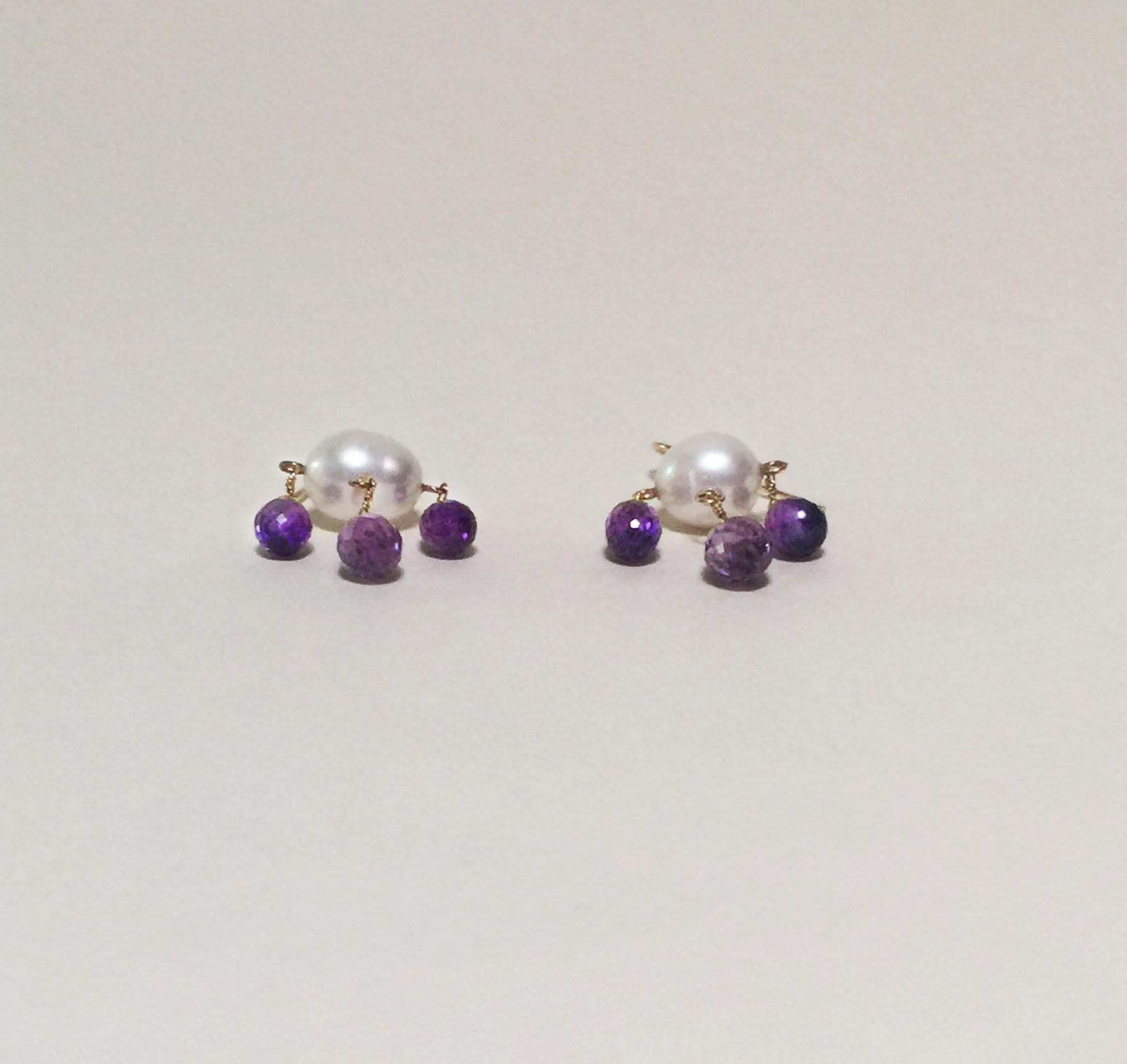 pearl and amethyst earrings