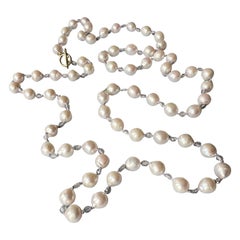 White Pearl Bead Necklace Labradorite