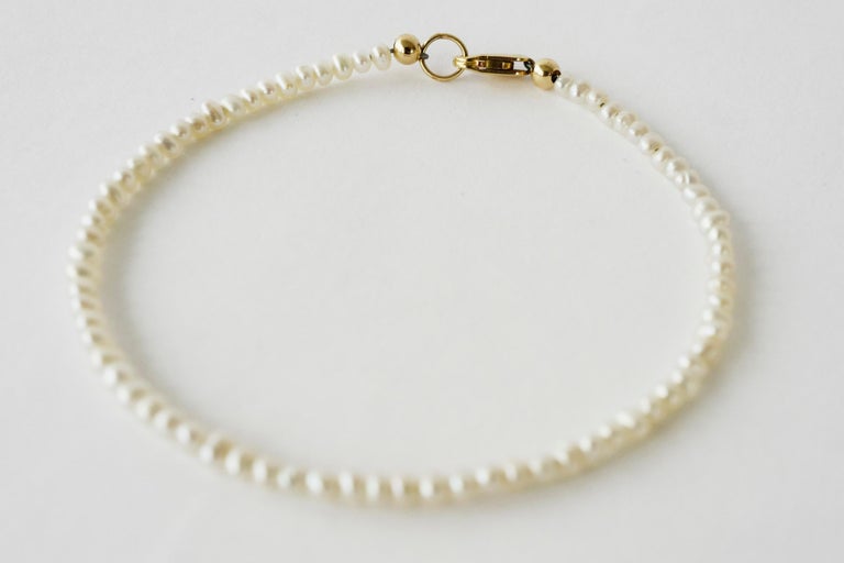 White Pearl Beaded Bracelet J Dauphin

