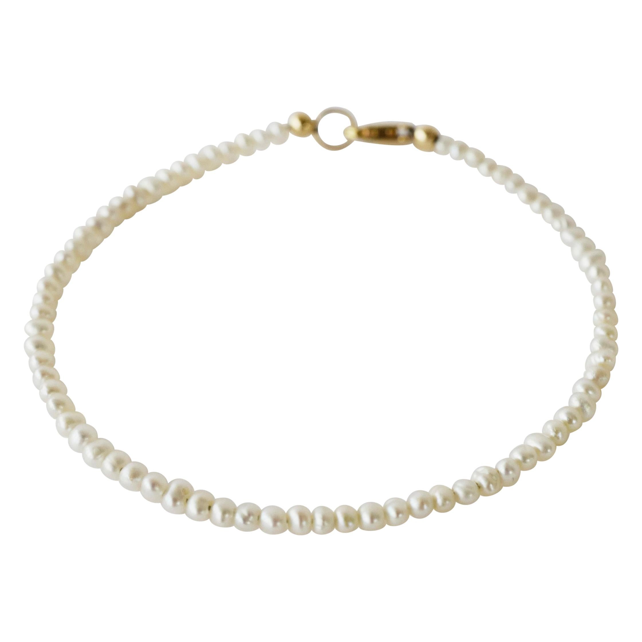 Donna Bracciale di perle bianche in vendita