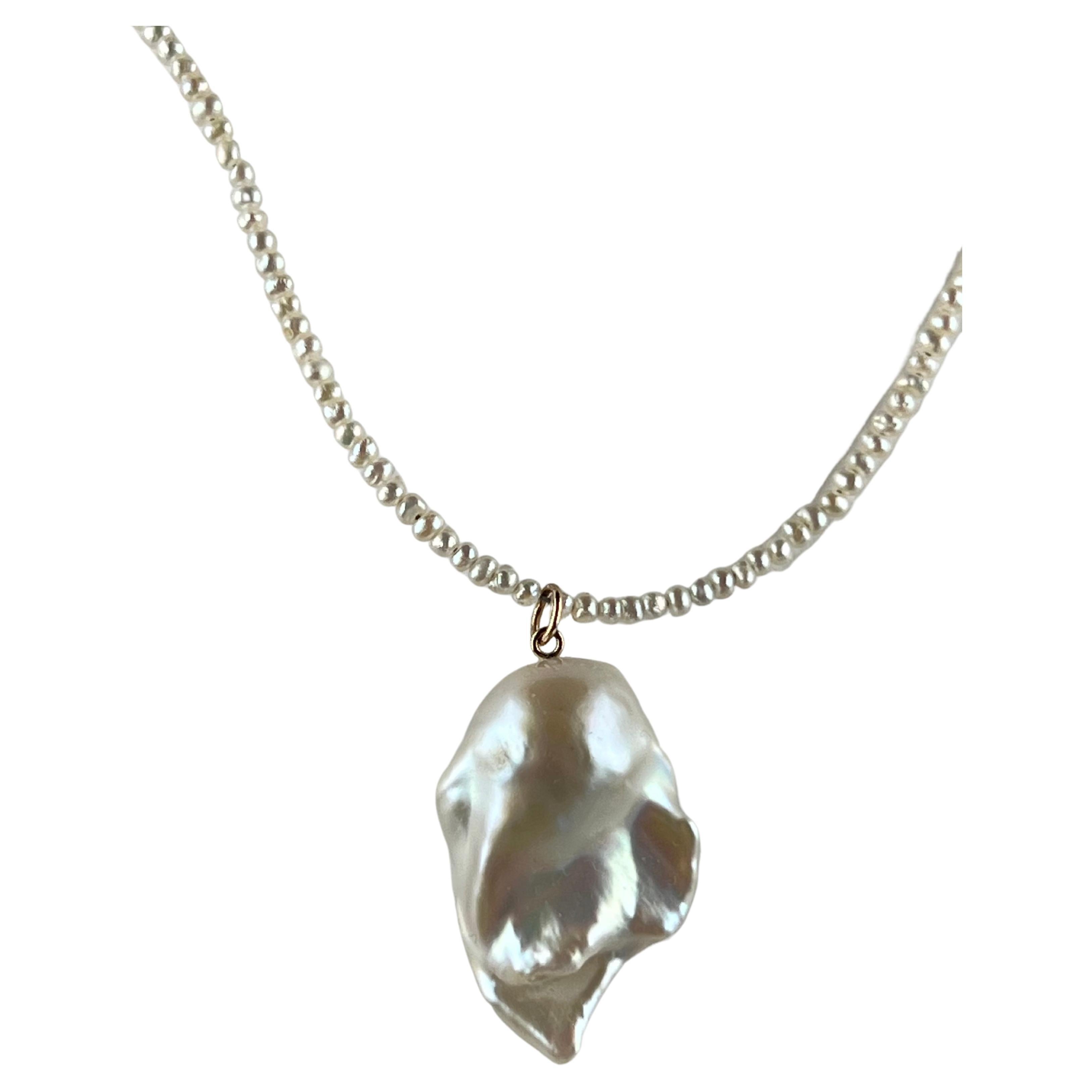 Victorian White Pearl Drop Pendant Pearl Chrysoprase Necklace J Dauphin For Sale