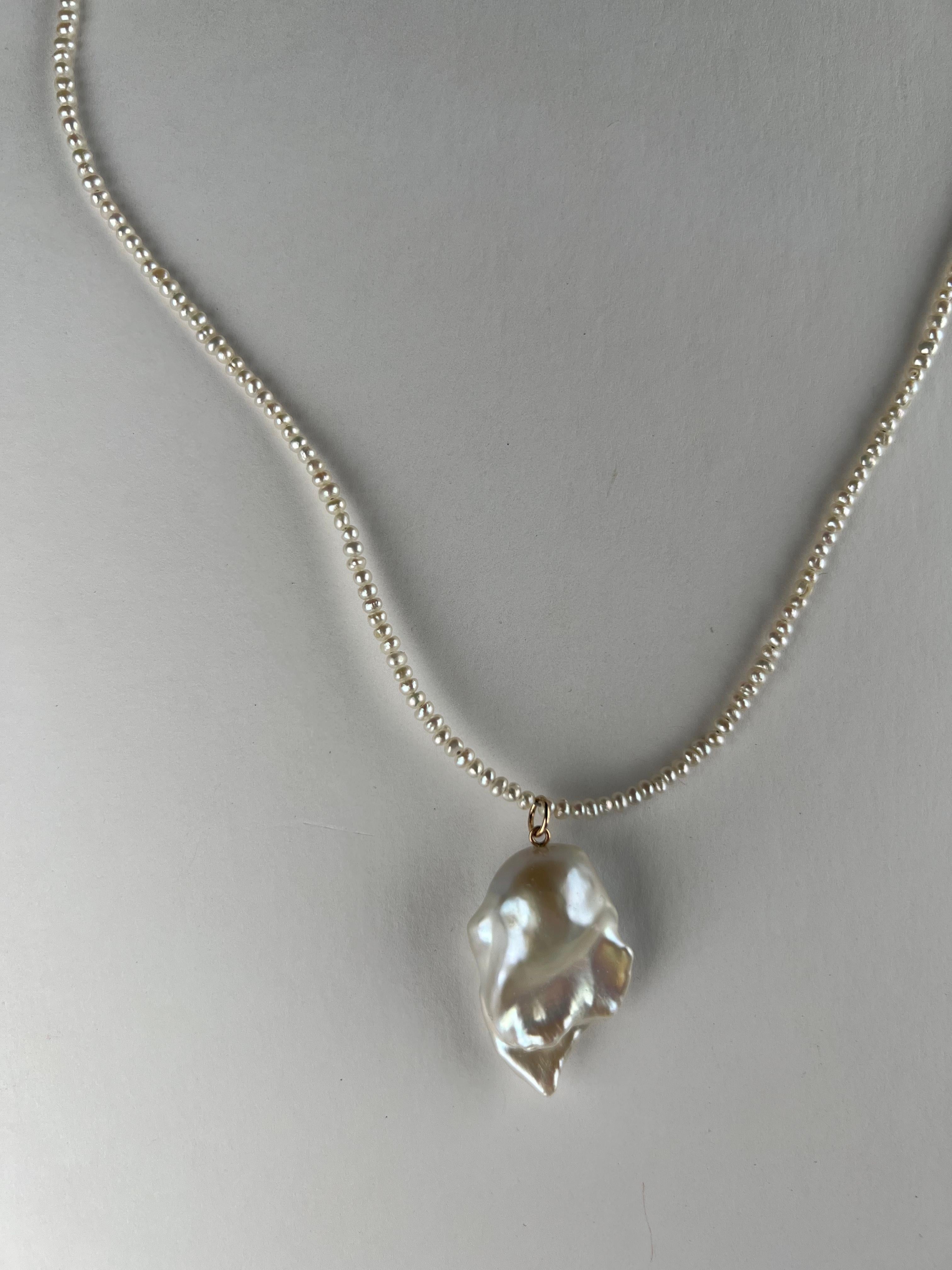 Weiße weiße Perle Tropfen Anhänger Perle Chrysopras Halskette J Dauphin im Angebot 2