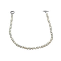 White Pearl Necklace in Sterling Silver