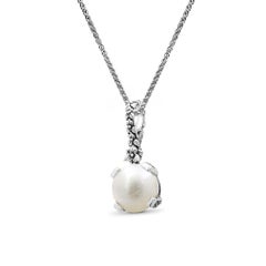 Pendentif en argent sterling et perles blanches