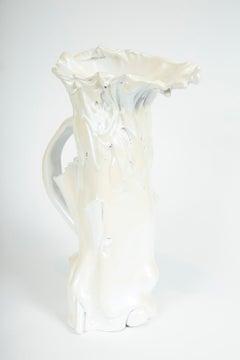White Pearl Pitcher I Glass Sculpture by Fredrik Nielsen