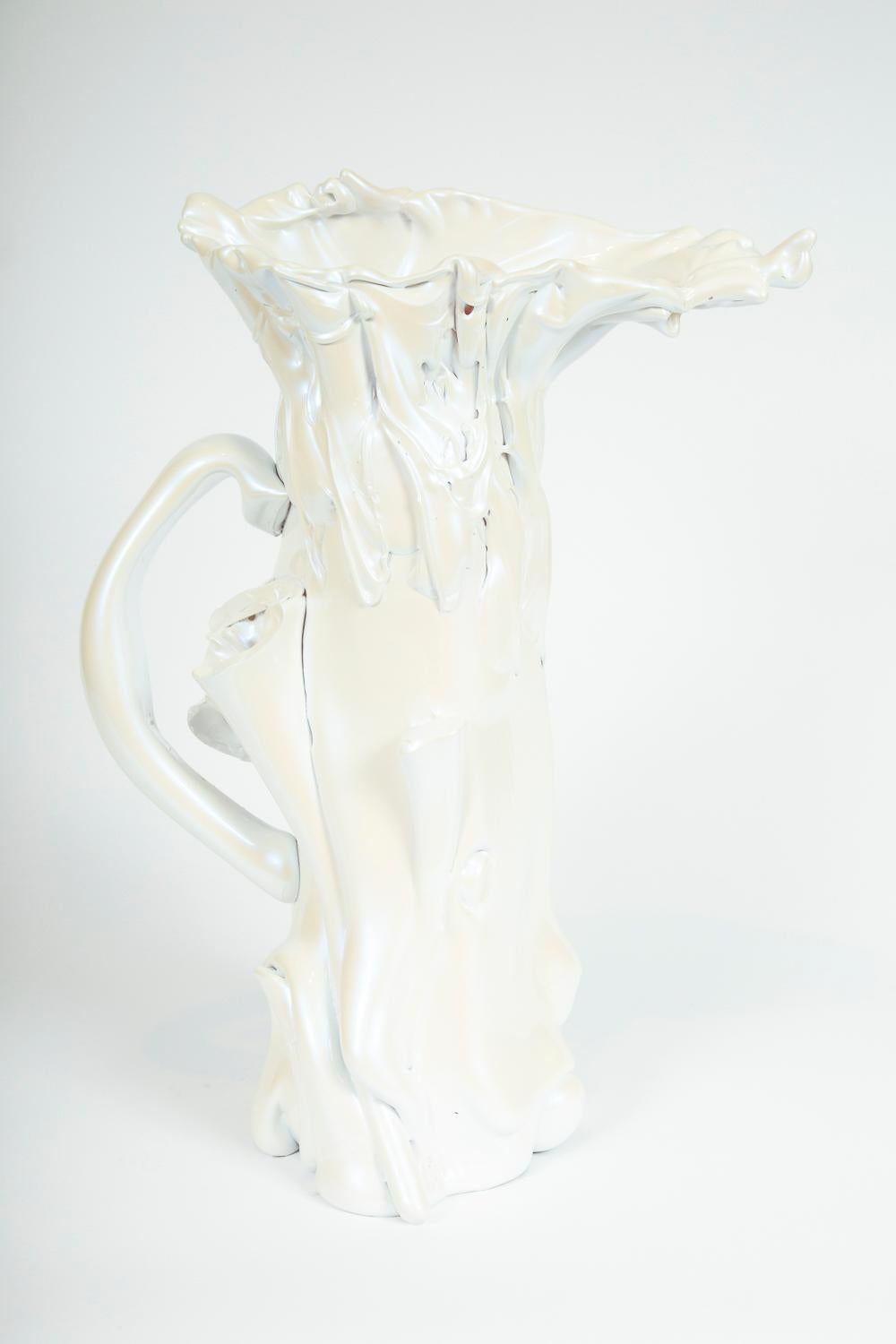 Other White Pearl Pitcher I Glass Sculpture by Fredrik Nielsen