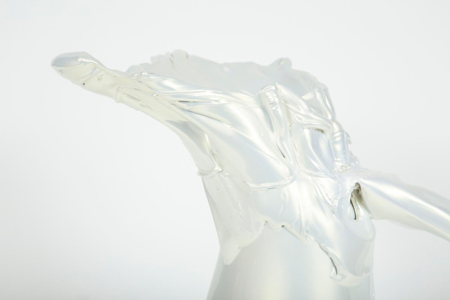 White Pearl Pitcher II, a unique white Glass Sculpture by Fredrik Nielsen For Sale 7