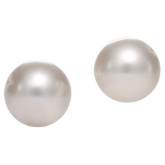 White Pearl Platinum Earrings