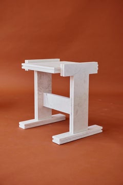 White Pearl Premium Neave Side Table by Nish Studio