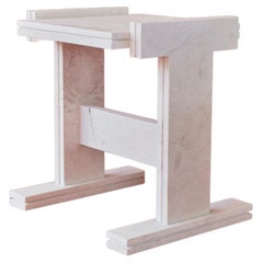 White Pearl Premium Neave Side Table by Nish Studio