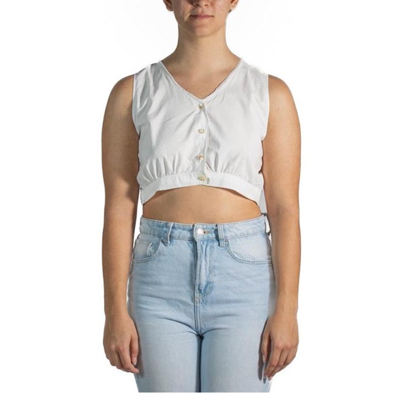 da uomo o donna Camicetta button down in rayon con perle bianche in vendita