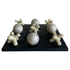 White Pearl Resin Tic Tac Toe by Paola Valle