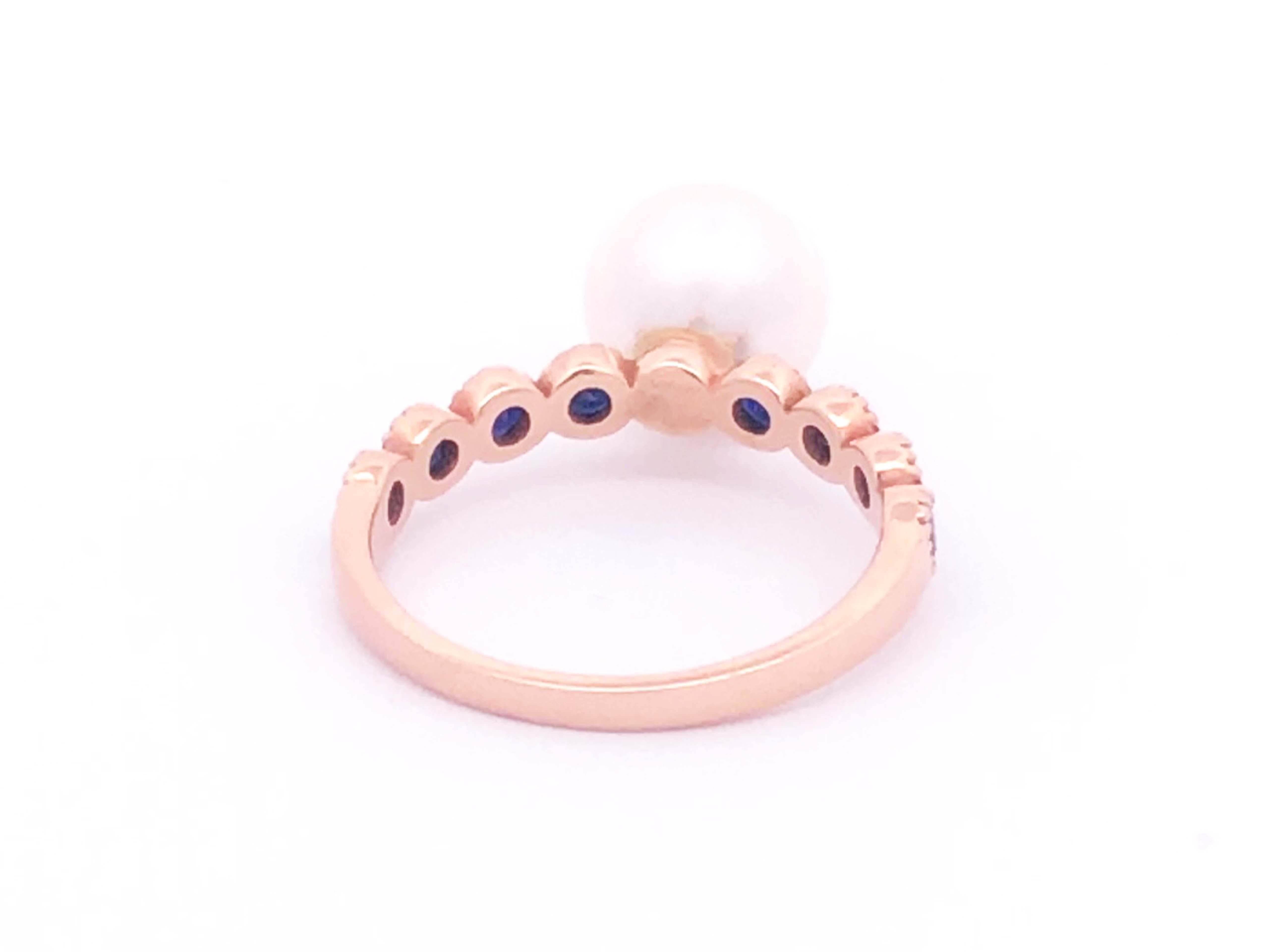White Pearl Sapphire Ring in 14k Rose Gold In Excellent Condition For Sale In Honolulu, HI