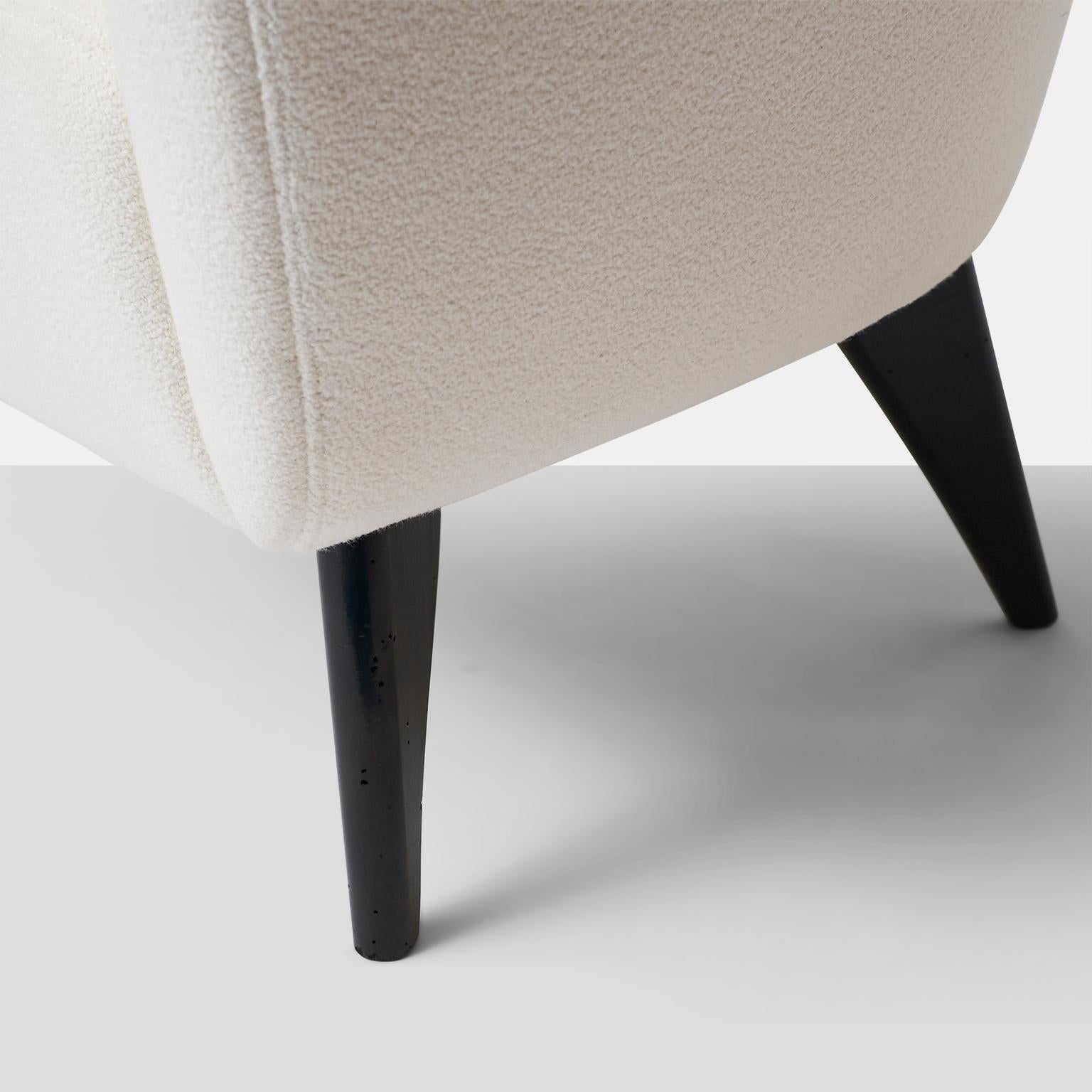 Wool White “Pearl” Settee by Guglielmo Veronesi