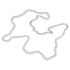 White Pearl Silver Chain Necklace J Dauphin