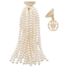 3mm Pearl 20 Strand Necklace Tassel