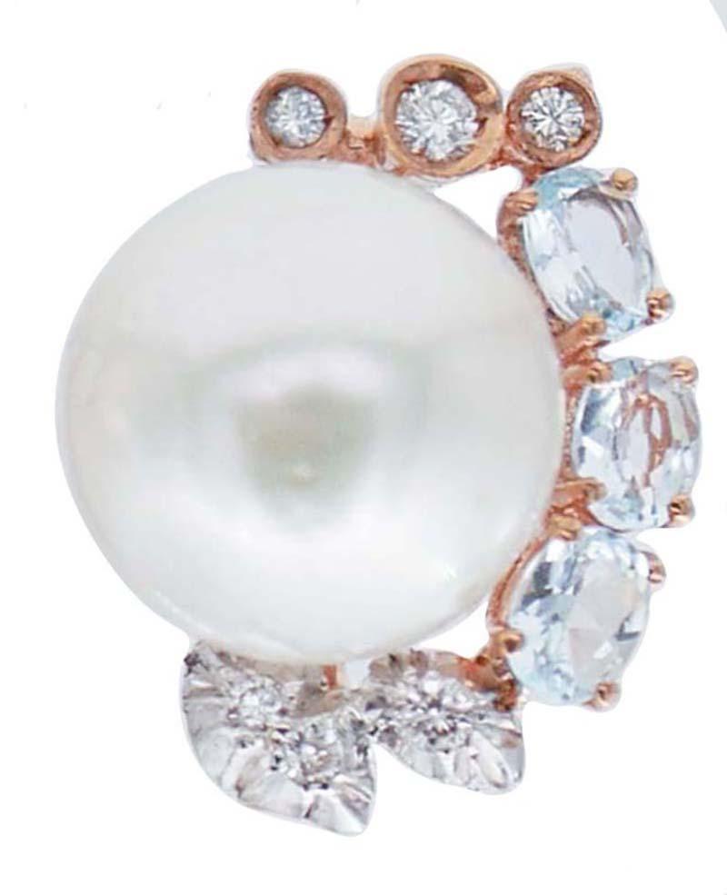 SHIPPING POLICY: 
No additional costs will be added to this order. 
Shipping costs will be totally covered by the seller (customs duties included).

Amazing earrings in 14 karat rose gold structure mounted with a central pearl surrounded by