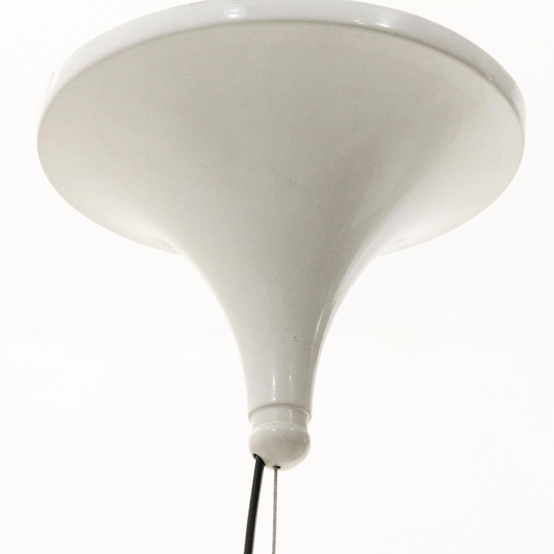 Mid-20th Century White Pendant Lamp by Elio Martinelli for Martinelli, 1960s