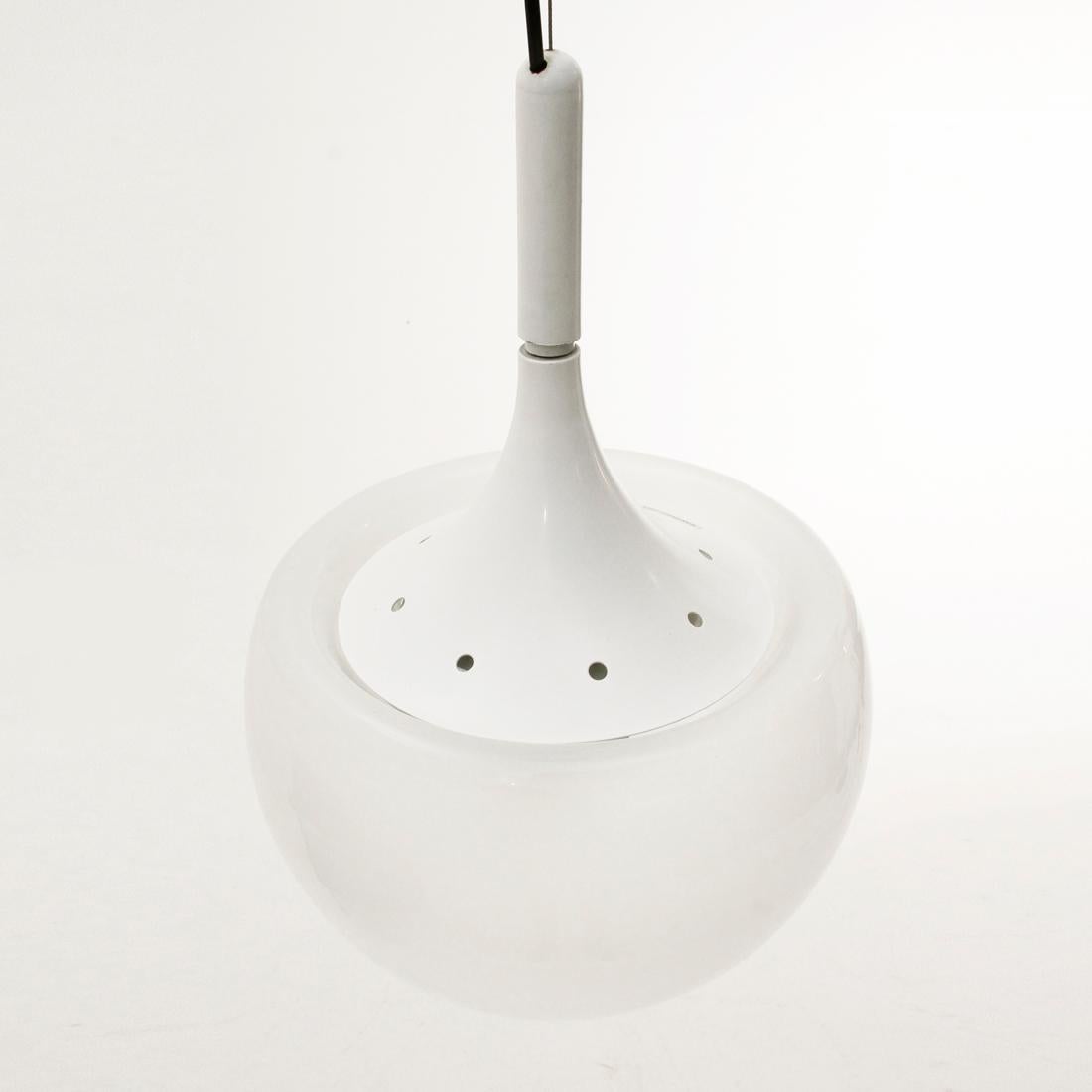 White Pendant Lamp by Elio Martinelli for Martinelli, 1960s 1