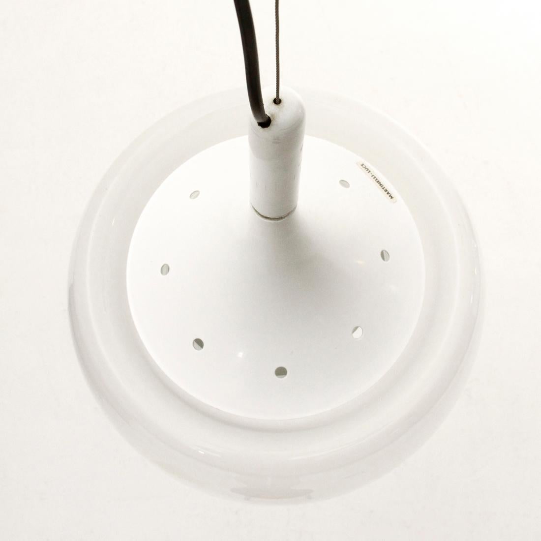 White Pendant Lamp by Elio Martinelli for Martinelli, 1960s 2