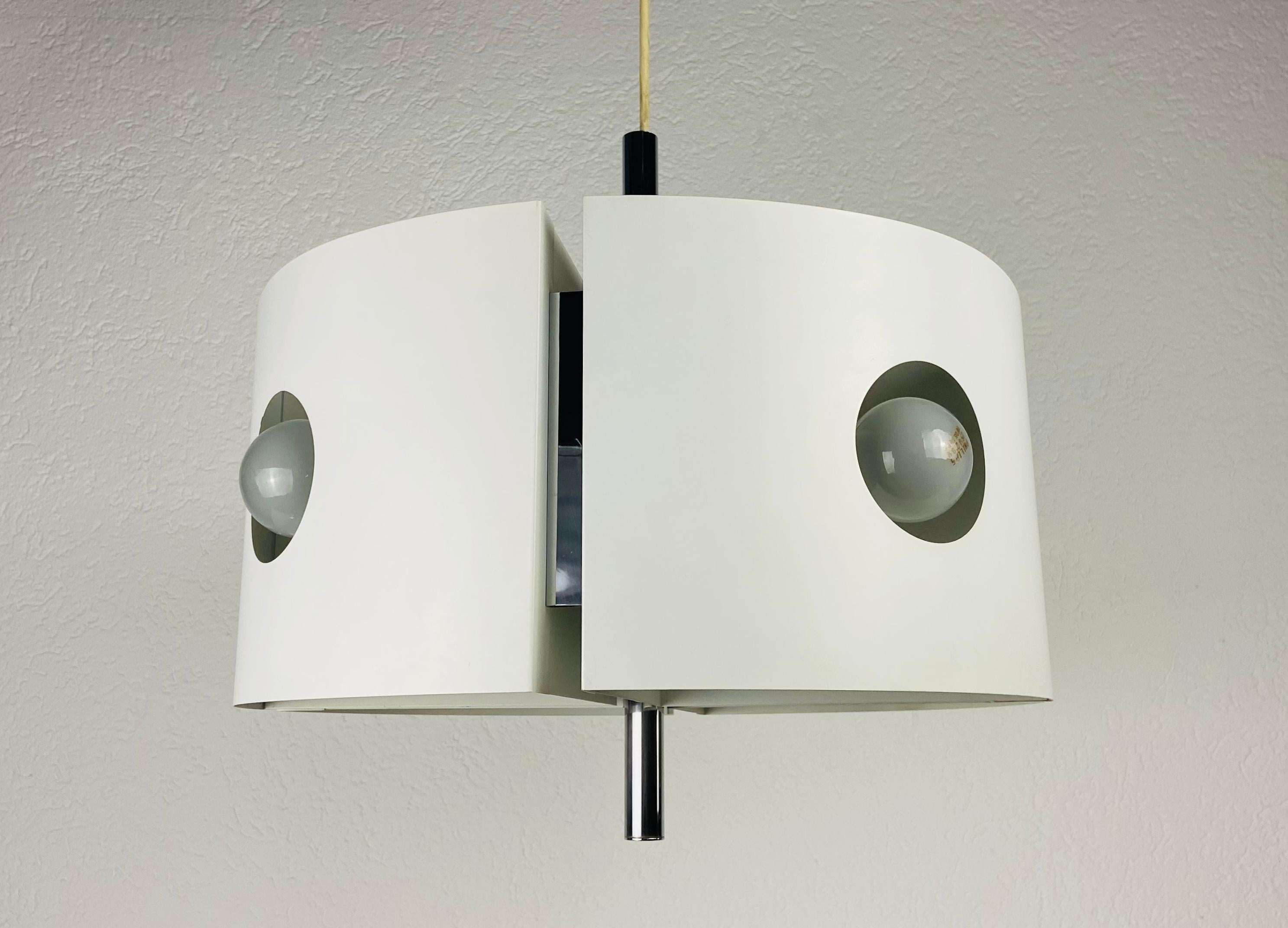 White Pendant Lamp by Klaus Hempel for Kaiser Leuchten, 1970s For Sale 3