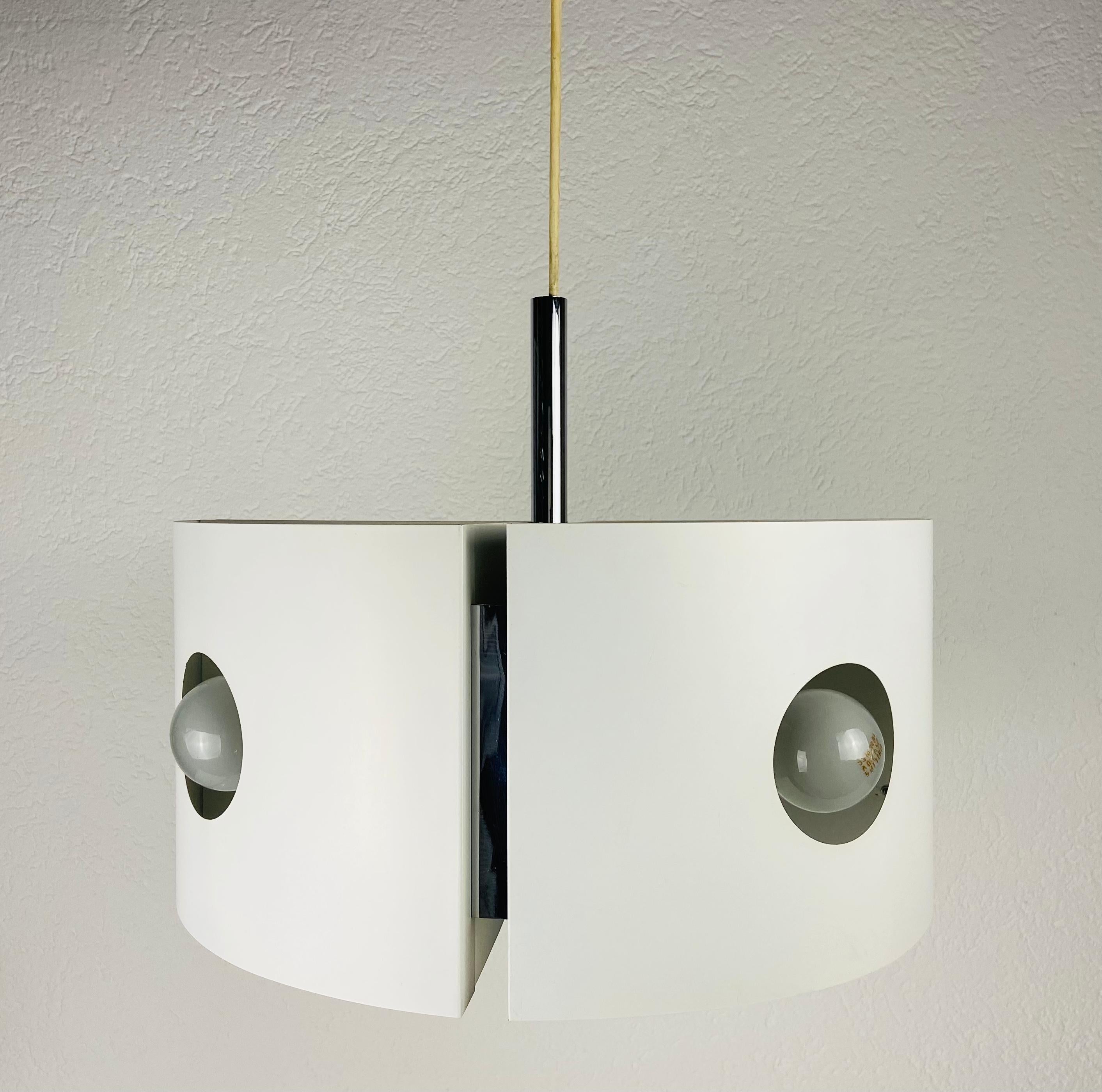 White Pendant Lamp by Klaus Hempel for Kaiser Leuchten, 1970s For Sale 1