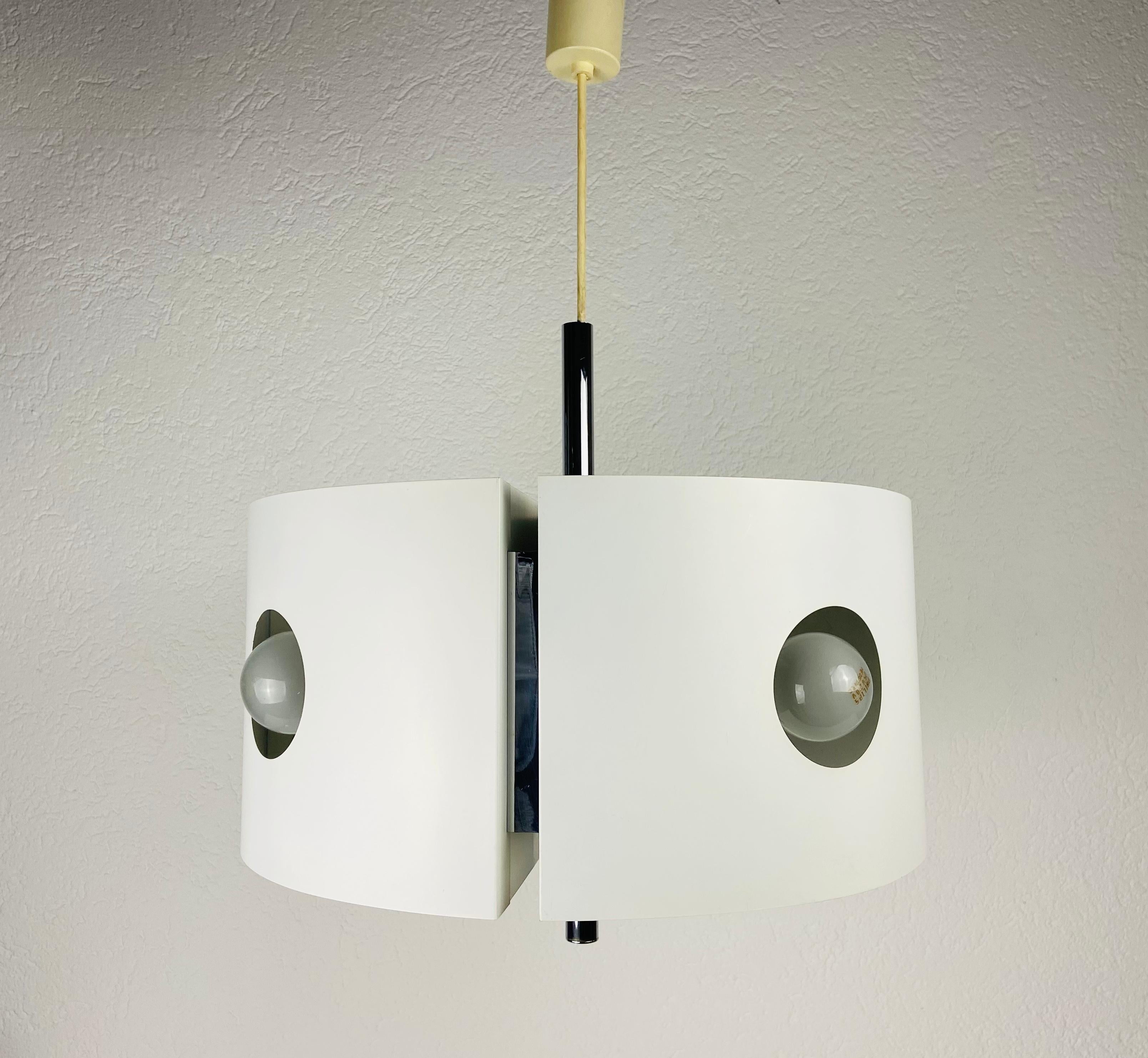 White Pendant Lamp by Klaus Hempel for Kaiser Leuchten, 1970s For Sale 2