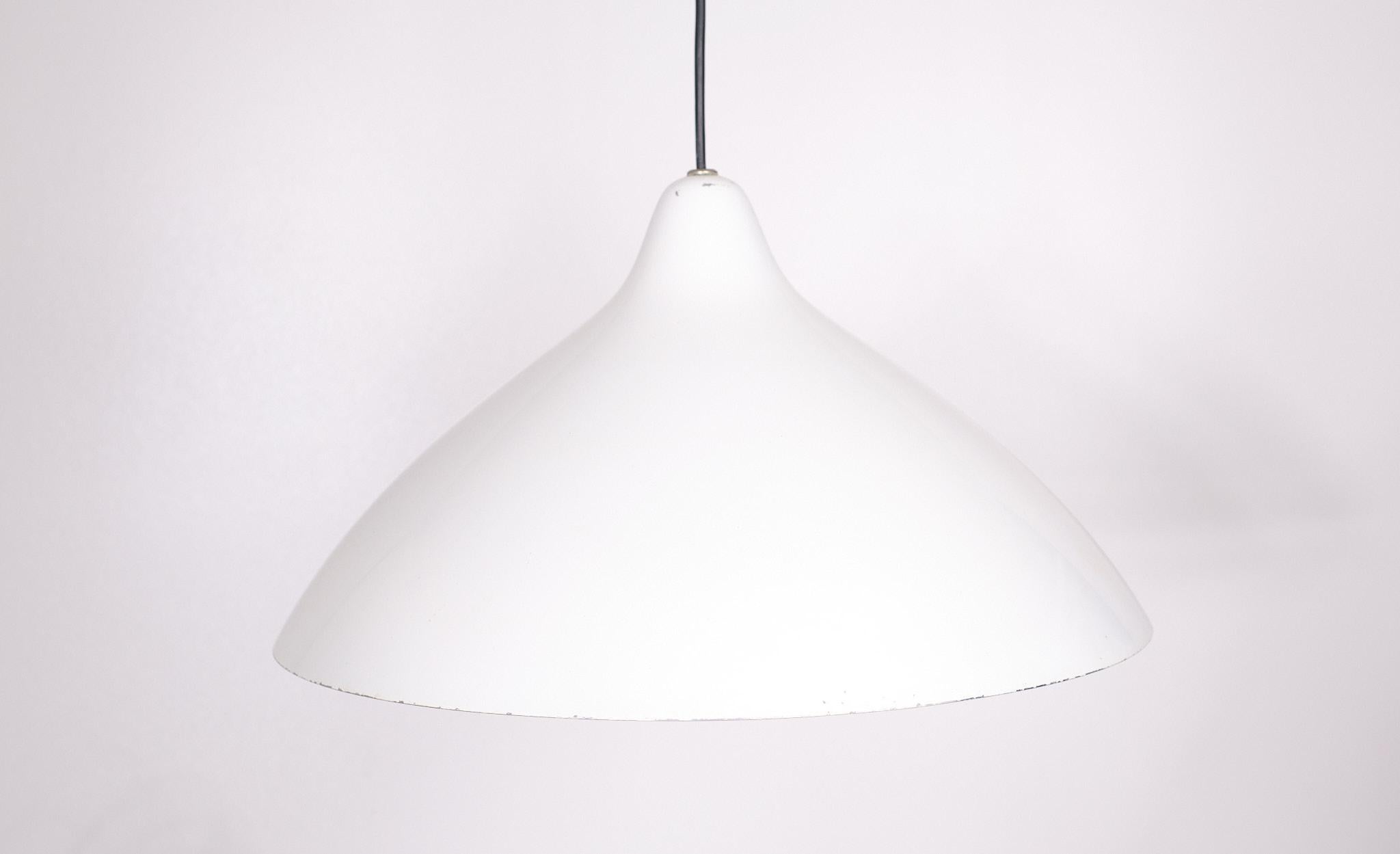 Very nice White Pendant lamp . Design by Lisa Johansson-Pape Finland  for Orno 
good condition .normal wear and tear .One E27 bulb needed . original sticker. 