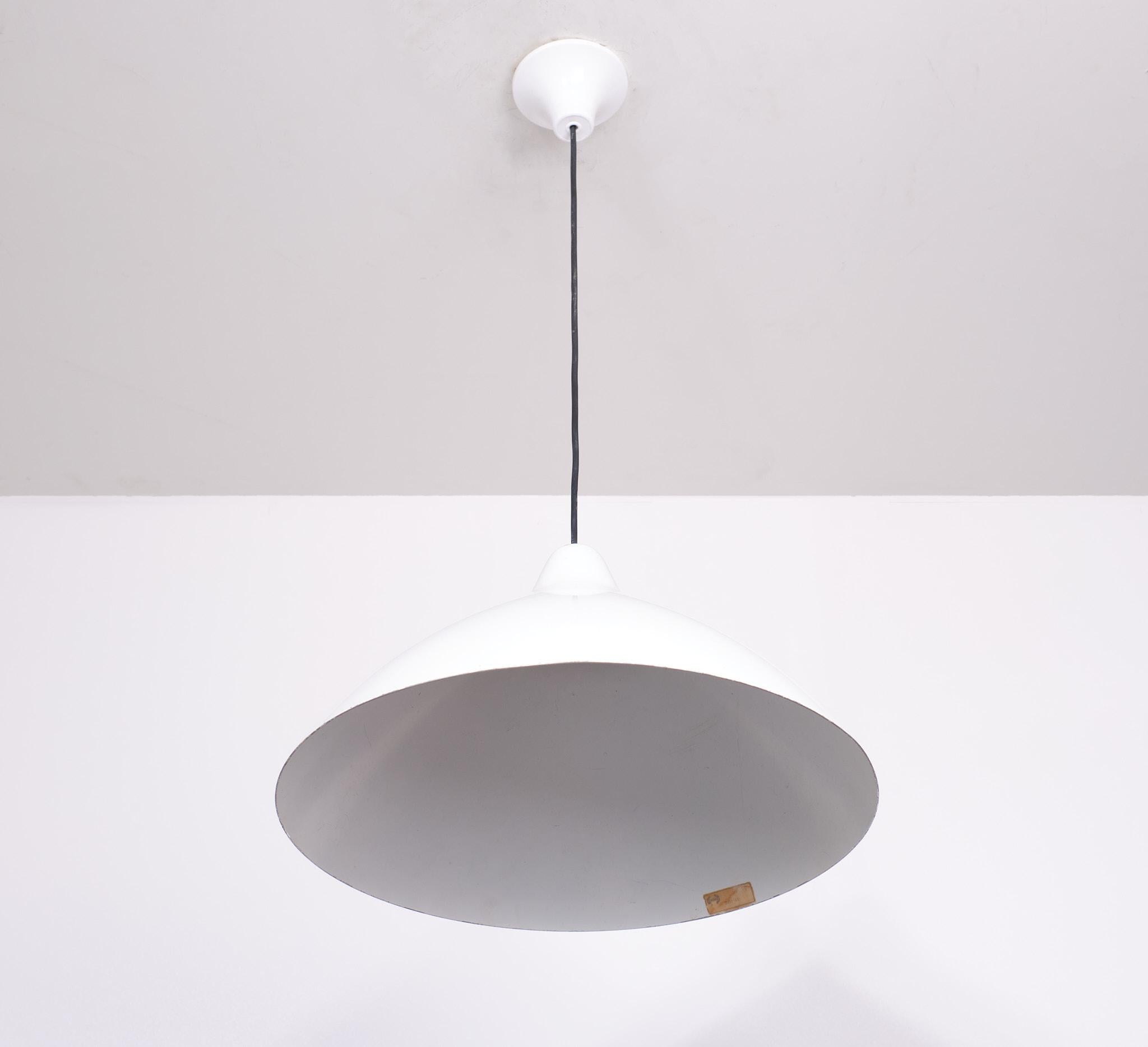 Finnish  White Pendant Lamp by Lisa Johansson Pape for Orno, Finland 1950s  For Sale