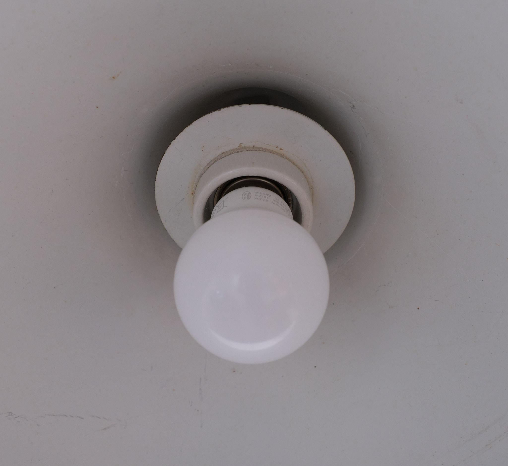 Aluminum White Pendant Lamp by Lisa Johansson Pape for Orno, Finland 1950s For Sale