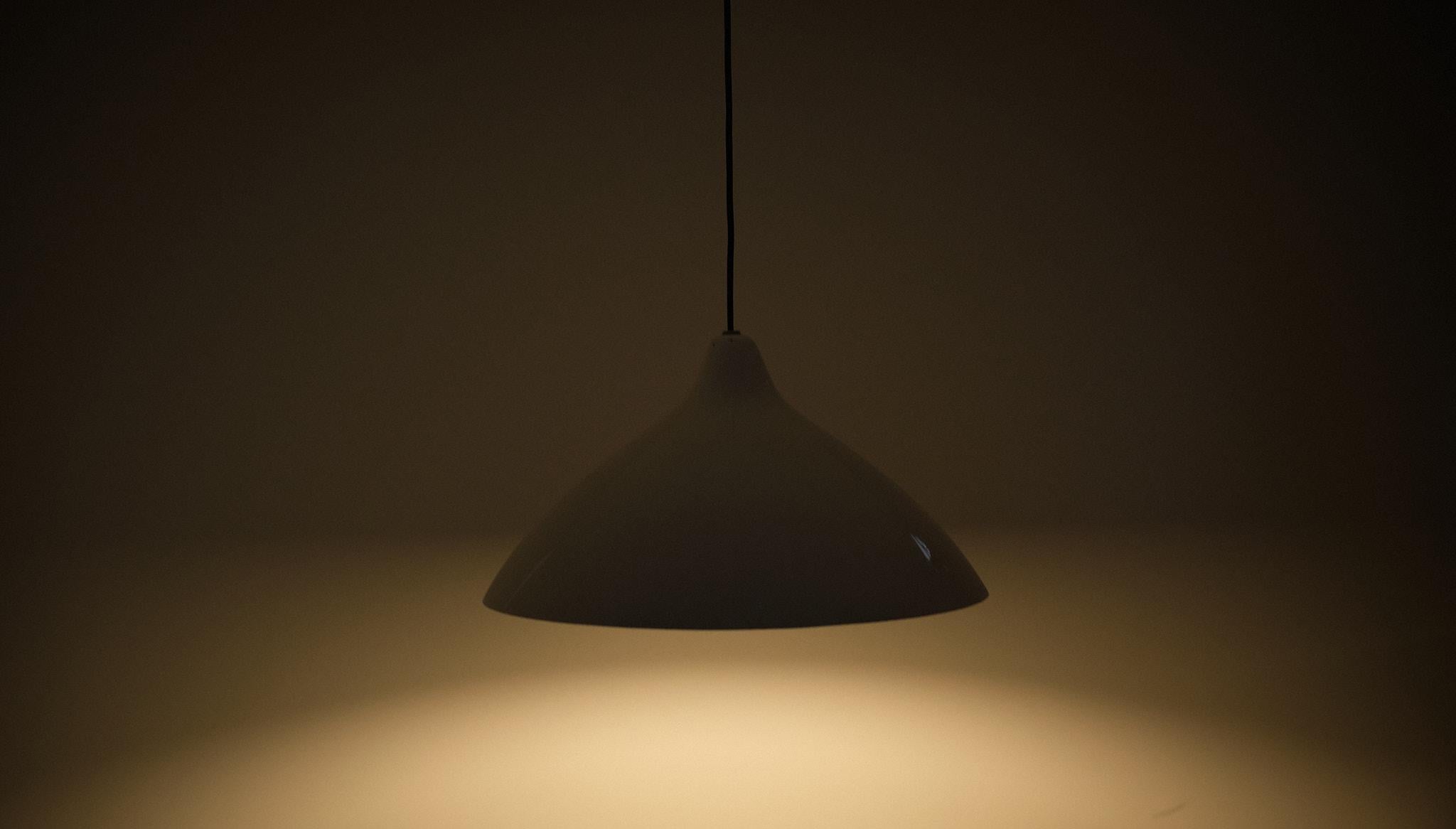  White Pendant Lamp by Lisa Johansson Pape for Orno, Finland 1950s  For Sale 1