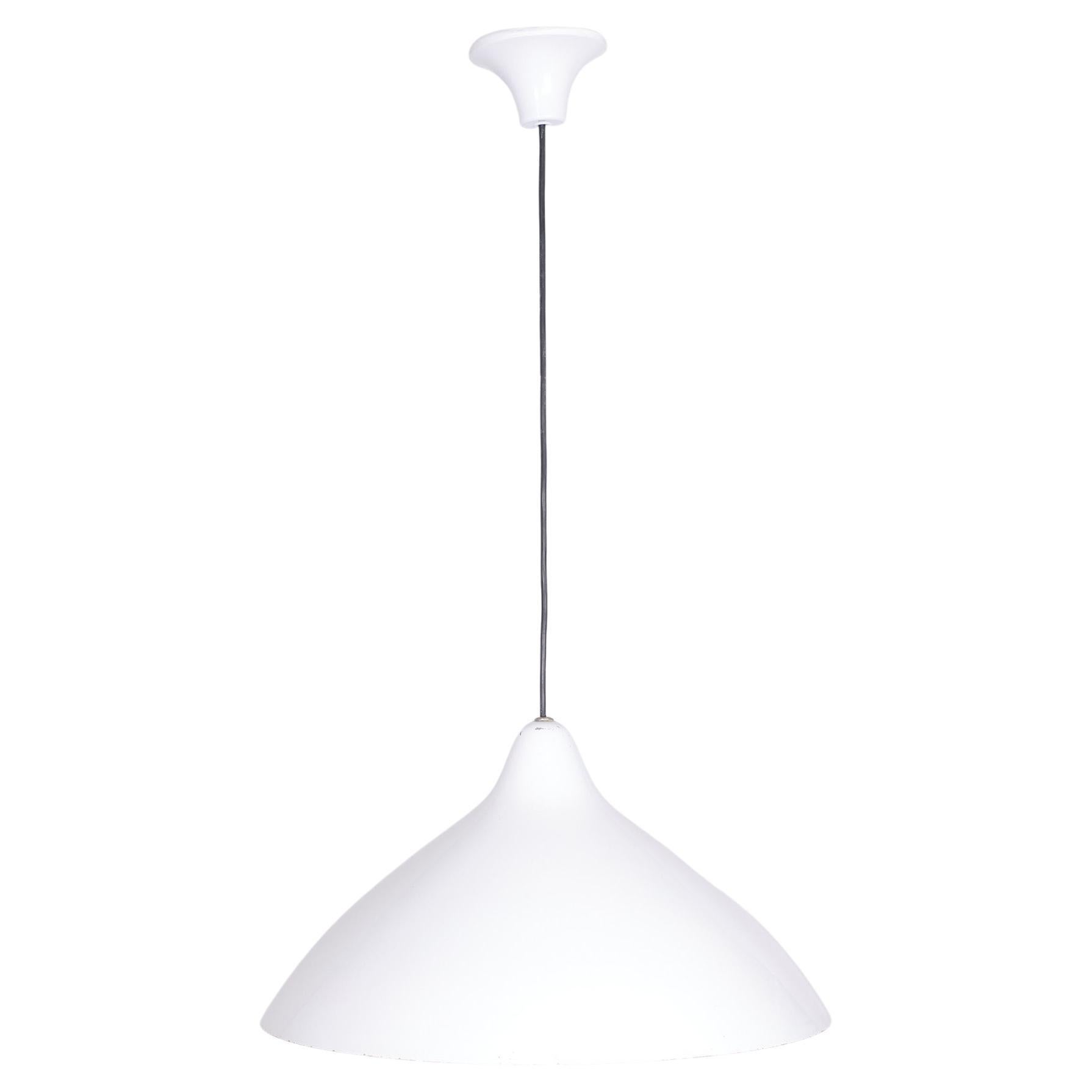  White Pendant Lamp by Lisa Johansson Pape for Orno, Finland 1950s  For Sale