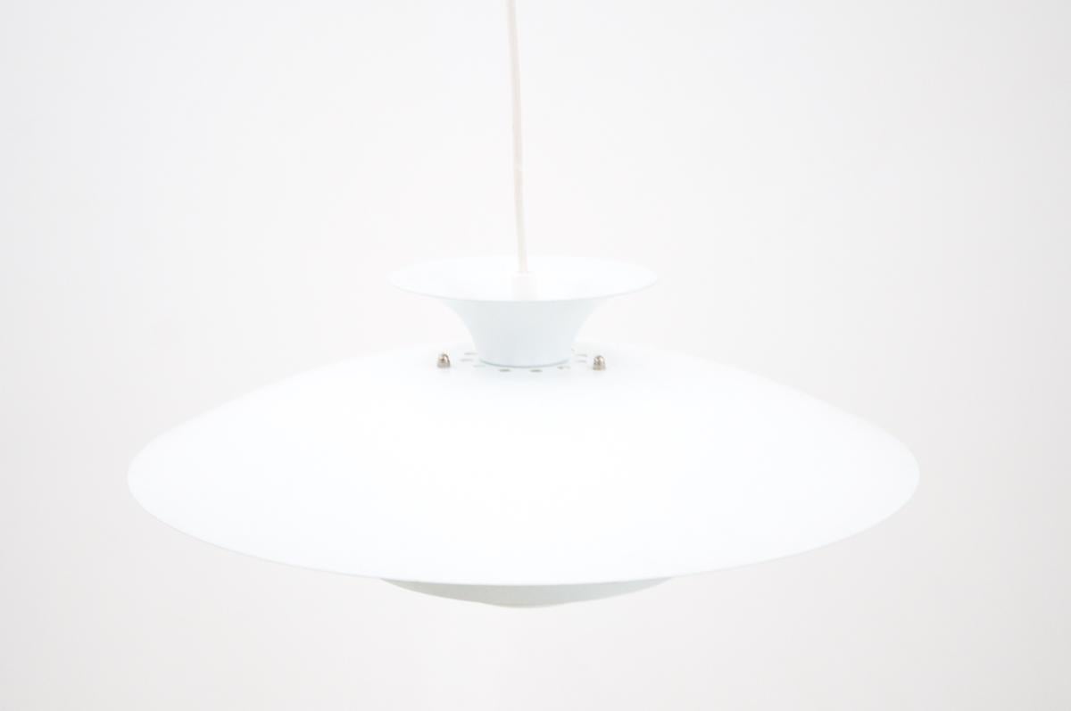 Mid-Century Modern White Pendant Lamp Jeka, Denmark, 1970s
