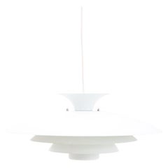 White Pendant Lamp Jeka, Denmark, 1970s