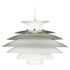 White Pendant Light with Seven Elements No. 52550 from Form Light Denmark, 1970s