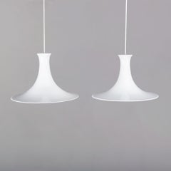 Weiße Pendelleuchte Mandarin von Michael Bang für Royal Copenhagen:: 2er-Set