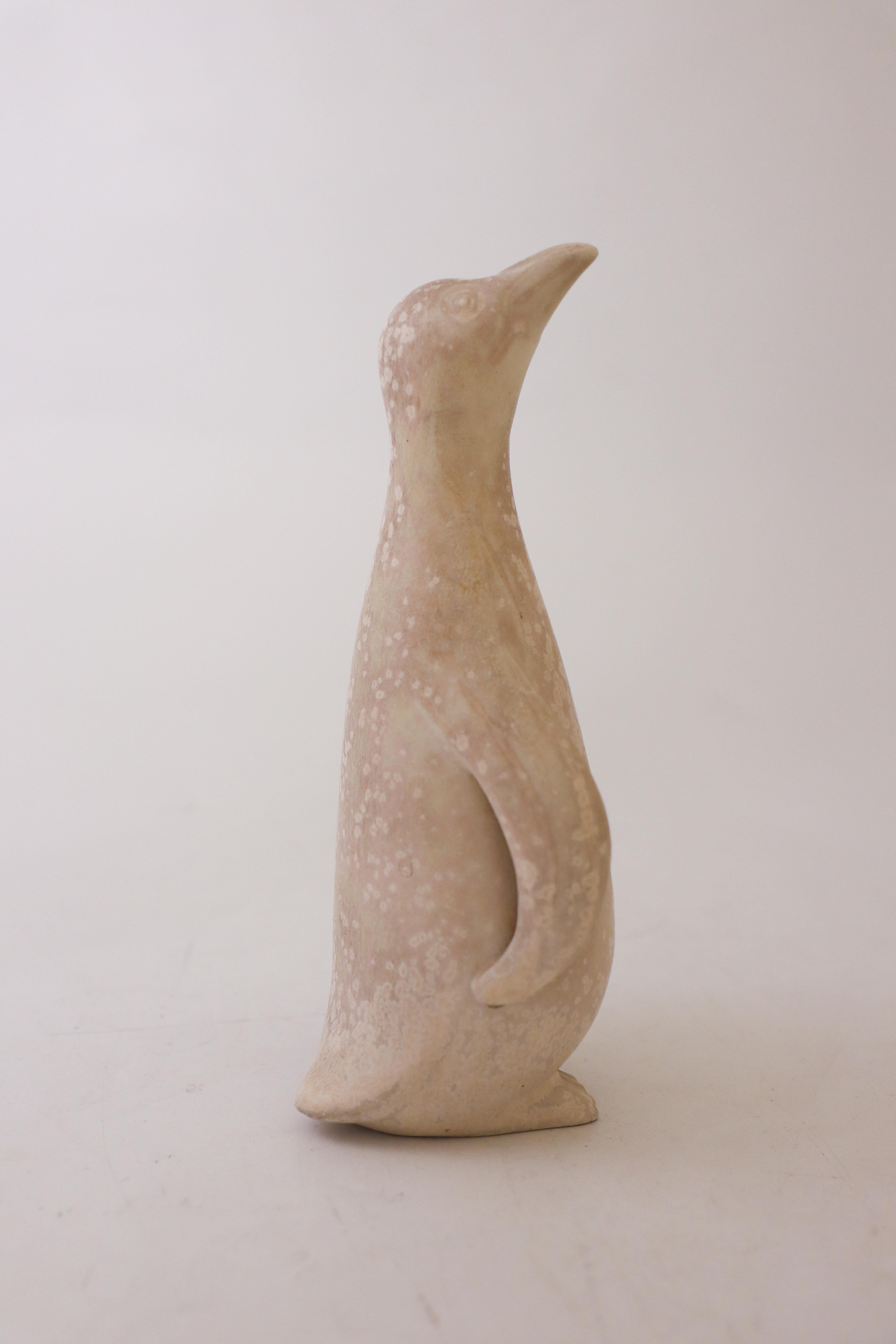 Ceramic White Penguin Figurine, Gunnar Nylund, Rörstrand, Mid-Century Vintage
