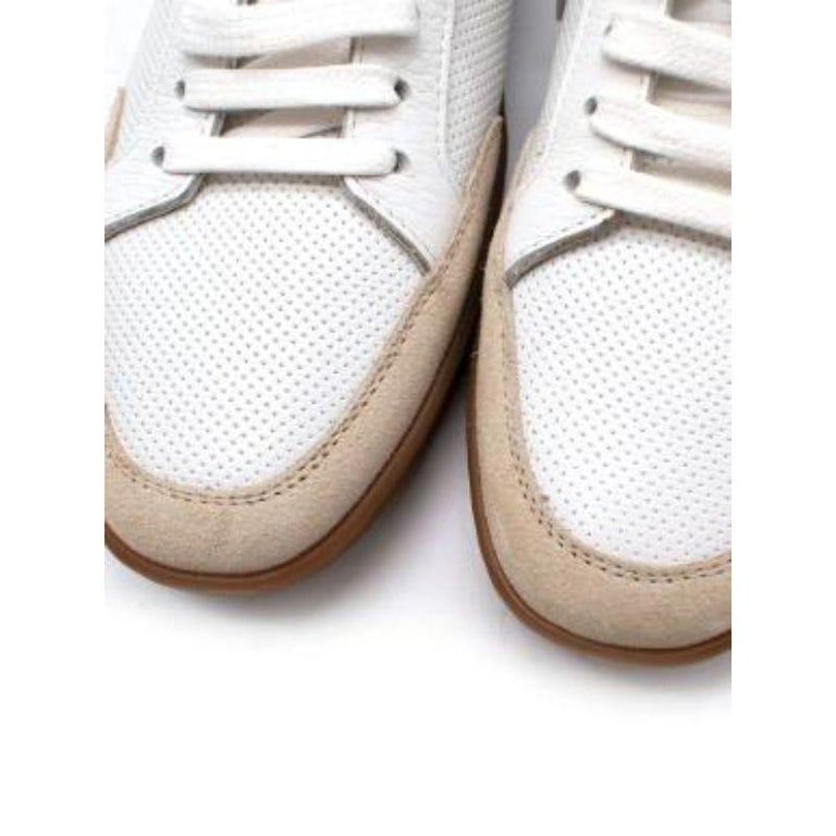 White perforated leather Court Classic trainers For Sale at 1stDibs