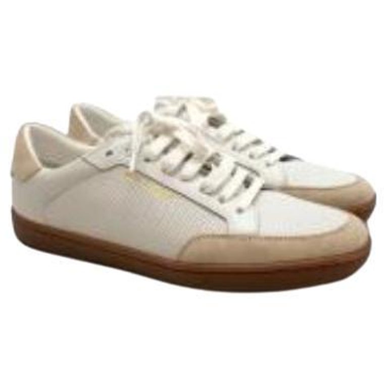 White perforated leather Court Classic trainers For Sale at 1stDibs